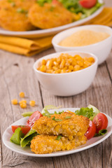 Corn burgers. 