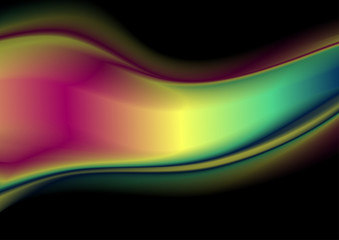 Colorful flowing chromatic holographic dynamic waves