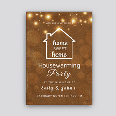 Housewarming party invitation card design.
