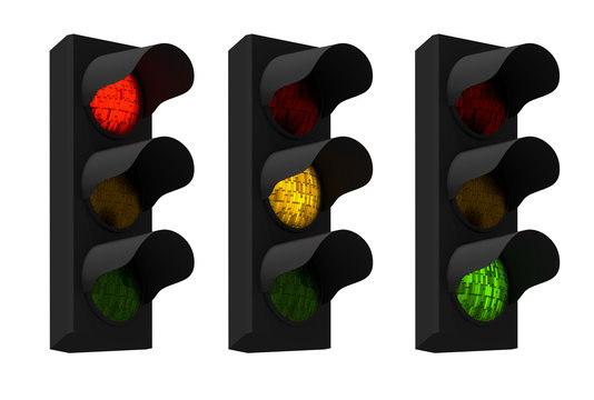 Traffic lights with different colors