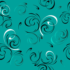 seamless pattern 15. seamless pattern with abstract pattern of swirls on a green background