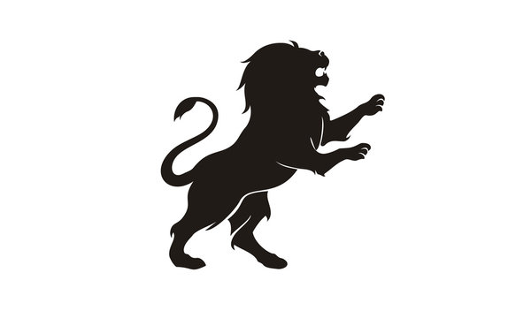 Silhouette Lion King Heraldry logo design inspiration