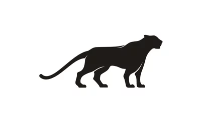 Foto op Plexiglas Jaguar Puma Lion Panther silhouette logo design inspiration © Enola99d