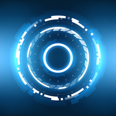 Futuristic Sci-Fi Virtual Reality Technology HUD Graphical Interface Circle Element. Abstract Hologram Background