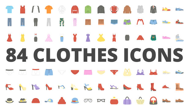 Clothes flat icon vector pack