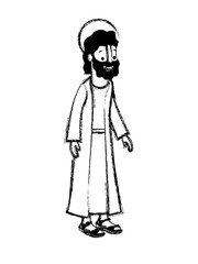 apostle of Jesus with halo character vector illustration design