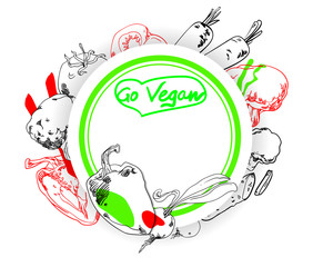 Go vegan backgrounds with vegetables.