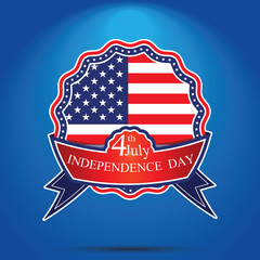 4th of July, American independence day badge . Happy independence day