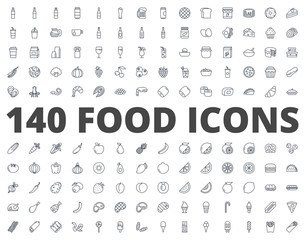 Food line icon vector pack