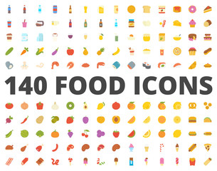 Food flat icon vector pack