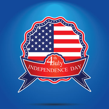 4th of July, American independence day badge . Happy independence day