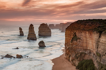 Sunset over the iconic 12 Apostles