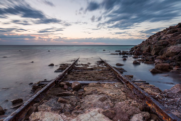 Sunset at the Port Hughes tracks on Yorke Peninsula in South Australia Australia on 22nd February 2018