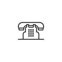 black and white frameless linear icon of home phone