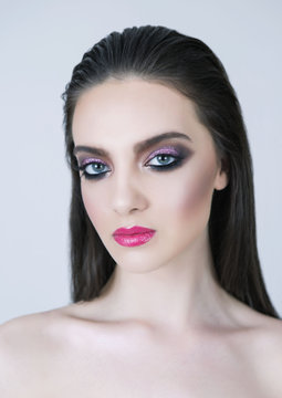 Portrait of a model with dark make up