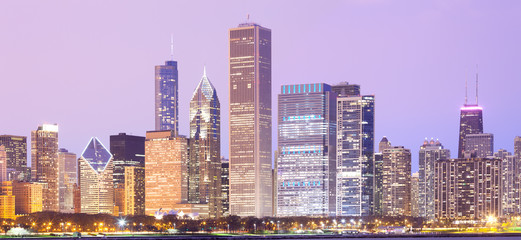 Downtown city skyline, Chicago, Illinois, USA