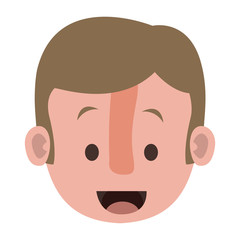young man head character vector illustration design