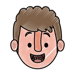 Fototapeta premium young man head character vector illustration design