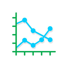 Graph chart flat icon vector