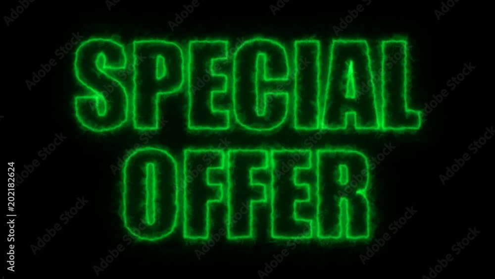 Poster letters of special price text on black, 3d render background, computer generating for trading