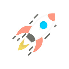 Rocket spaceship startup business flat icon vector