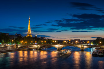 Paris cityscape at sunset - eiffel tower