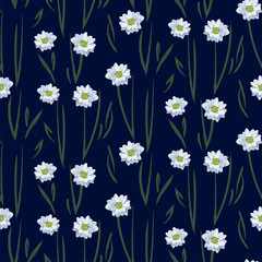 Garden flowers seamless pattern. Botanical illustration hand drawn. Vector floral design for fashion prints, scrapbook, wrapping paper.