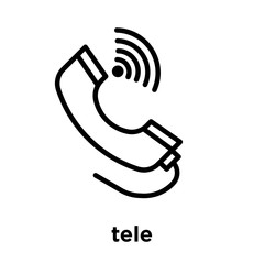 tele icon isolated on white background - obrazy, fototapety, plakaty