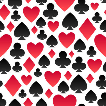 Playing cards suits seamless pattern.