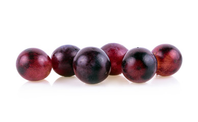 Red grapes isolated on white background