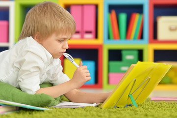 boy doing homework