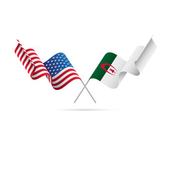 USA and Algeria flags. Vector illustration.