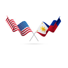 USA and Philippines flags. Vector illustration.