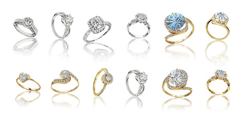 Set of rings. Best wedding and engagement ring