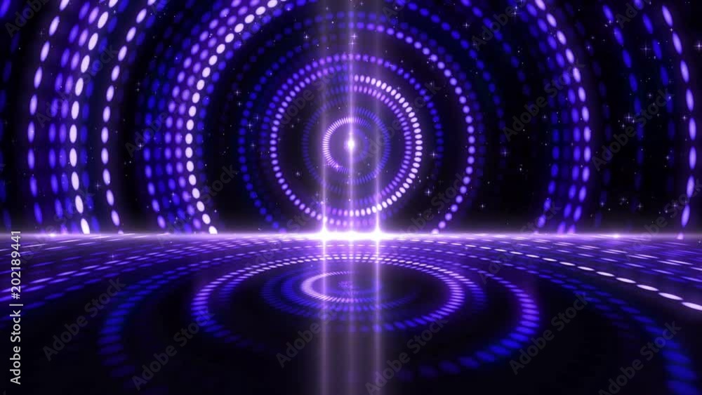 Poster futuristic abstract glittering colorful and elegance light dots pattern for stage show and video joc