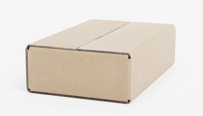 Realistic 3D Render of Carboard Box