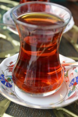 Turkish tea with thin cup