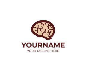 Brain and mind, logo template. Symbol of medical, creativity, creative idea, mind, thinking, vector design. Brainstorm and thinking brain, illustration