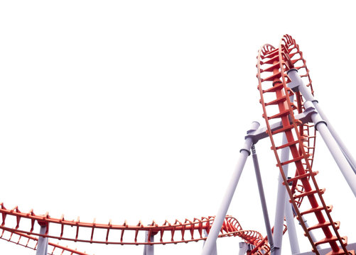 Roller coaster isolated on white background