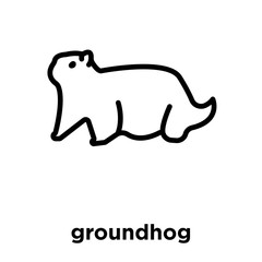 groundhog icon isolated on white background