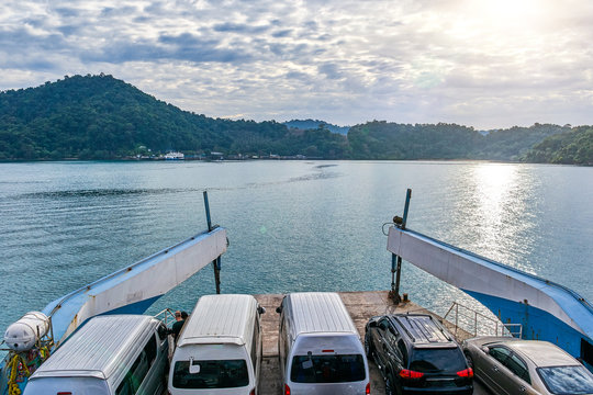 Port ferry boat to Koh Chang Island in Trat, Thailand