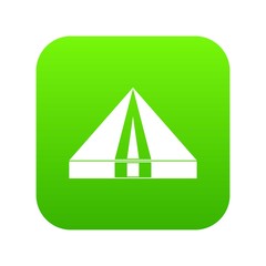 Tourist camping tent icon digital green for any design isolated on white vector illustration