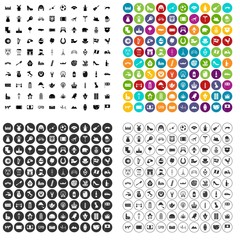 100 Europe icons set vector in 4 variant for any web design isolated on white