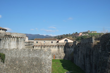 Medieval Firmafede fortress in Sarzana city, Italy