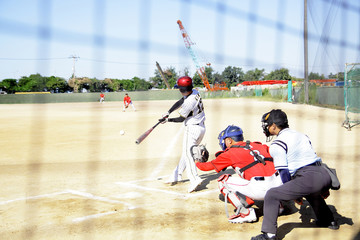 Fototapeta premium I play games at the baseball club.