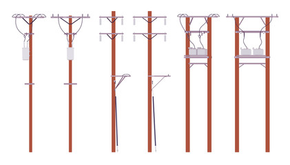 Electric wire poles set