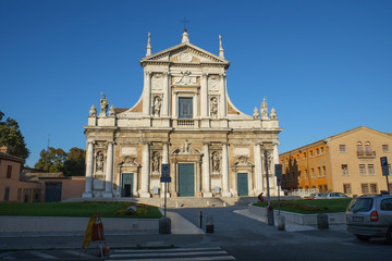 Fototapeta na wymiar Cathedral in Cesena city, Italy