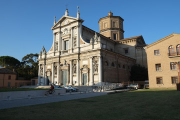 Fototapeta na wymiar Cathedral in Cesena city, Italy