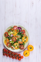 Vegetable salad with grilled chicken