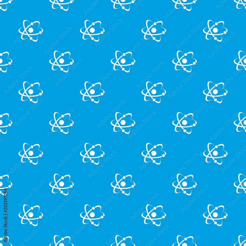 Poster molecule pattern vector seamless blue repeat for any use